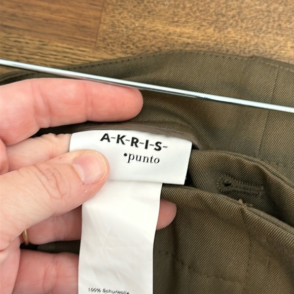 Akris Punto Womens Cargo Pants 6‎ Virgin Wool Moss Green Trousers Fiete Utility - Picture 2 of 8